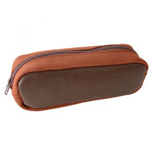 Visualiser la trousse cuir bicolore camel et marron