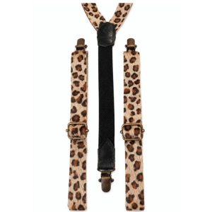 Bretelles en cuir motif léopard noir et marron – Dagot Cuir